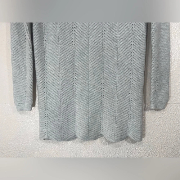 Lovers + Friends Wool Blend Pointelle Tessellate Sweater Dress in Gray Women’s S - Picture 6 of 13